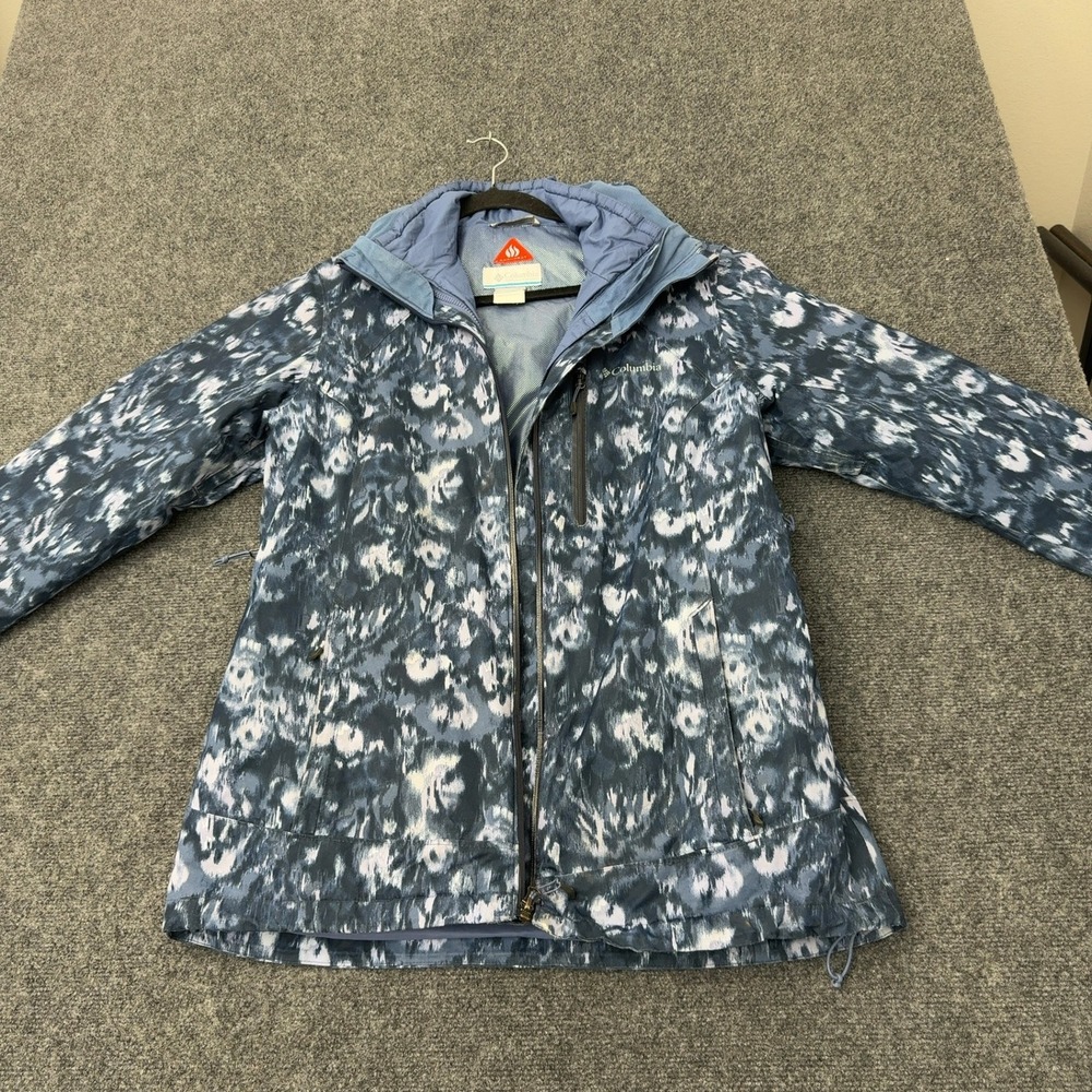 Columbia Jacket Womens L Blue Polyester Omni-Heat Interchange Hooded Gorpcore